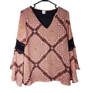 Paper Crane for Anthropologie Boho Tunic Dress Size Medium